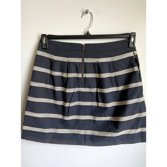 Ann Taylor Loft Black/Cream Stripe A Line Skirt Size 6 - Picture 7 of 7
